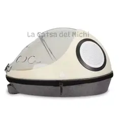 GENERICO - MOCHILA FORMA HUEVO COLOR BEIGE CLARO PARA GATOS