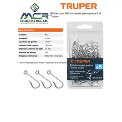 TRUPER - Anzuelos para pesca # 8 BLISTER DE 100UND