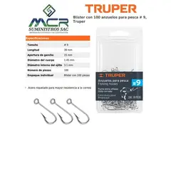 TRUPER - Anzuelos para pesca # 9 BLISTER DE 100UND
