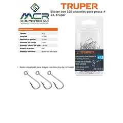 TRUPER - Anzuelos para pesca # 13 BLISTER DE 100UND