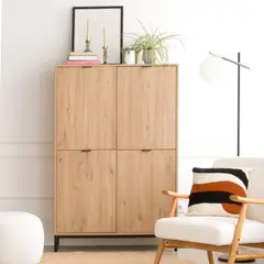 TU MESITA - Vitrina Moderna Majer 4 puertas color Duna TU MESITA