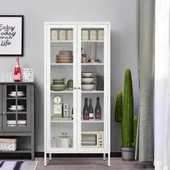 TU MESITA - Vitrina Clásica Multiusos Joan color Blanco TU MESITA 2 puertas
