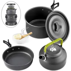 COOKING - Set Olla Tetera Sarten Para Cocina Camping Campamento