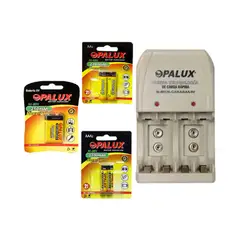 OPALUX - Kit Cargador + Pilas + Baterías Recargables MIHABA-BDDD4