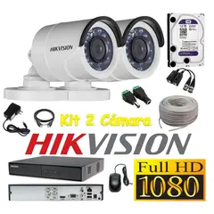 HIKVISION - Kit 2 Cámaras Seguridad Tubo Exterior FULLHD 1tb + cable