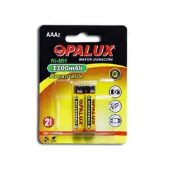 OPALUX - Pila Recargable AAA 1100mAh 2 pilas DH-1100AAA