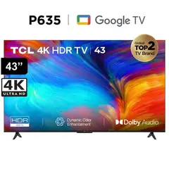 TCL - Televisor Led 43 UHD 4K Smart Google Tv 43P635