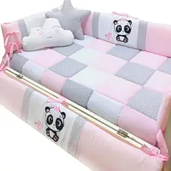 BABY MERINOS - Set de Cuna y 4 protectores - Prestige - Panda Beba