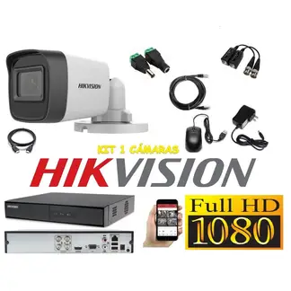 HIKVISION - Cámaras Seguridad Kit 1 TUBO FULLHD Audio Incorporado
