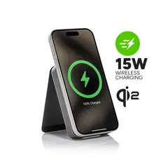 MOPHIE - Cargador Inalámbrico Portátil Magnético Qi2 con Soporte de 5000 mah