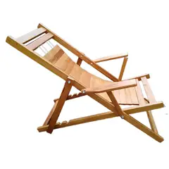 GENERICO - Silla Perezosa Tumbona Madera Natural caramelo