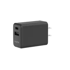 MOPHIE - Cargador de pared de 30W PD con puertos USB-C y USB-A Negro