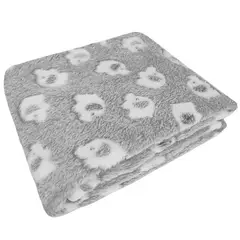 BABY MERINOS - Manta Felpa Bebé - Elefantes - Plomo