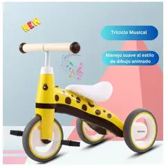 GENERICO - Bicicleta Triciclo Correpasillos Para Niños Musical Amarillo