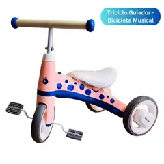 GENERICO - Bicicleta Triciclo Correpasillos Para Niños Musical Rosado