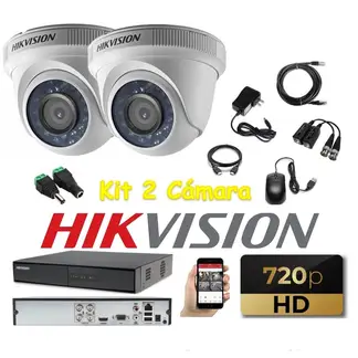 HIKVISION - Kit 2 Cámaras Seguridad Domo interior HD