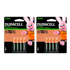 DURACELL - Pilas recargables 900mAh AAA pack 8 unidades