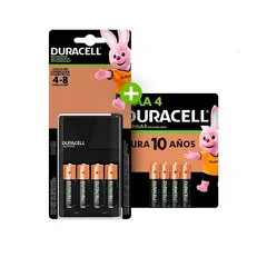 DURACELL - Cargador de pilas mas 4 pilas AA y 4 pilas AAA recargables