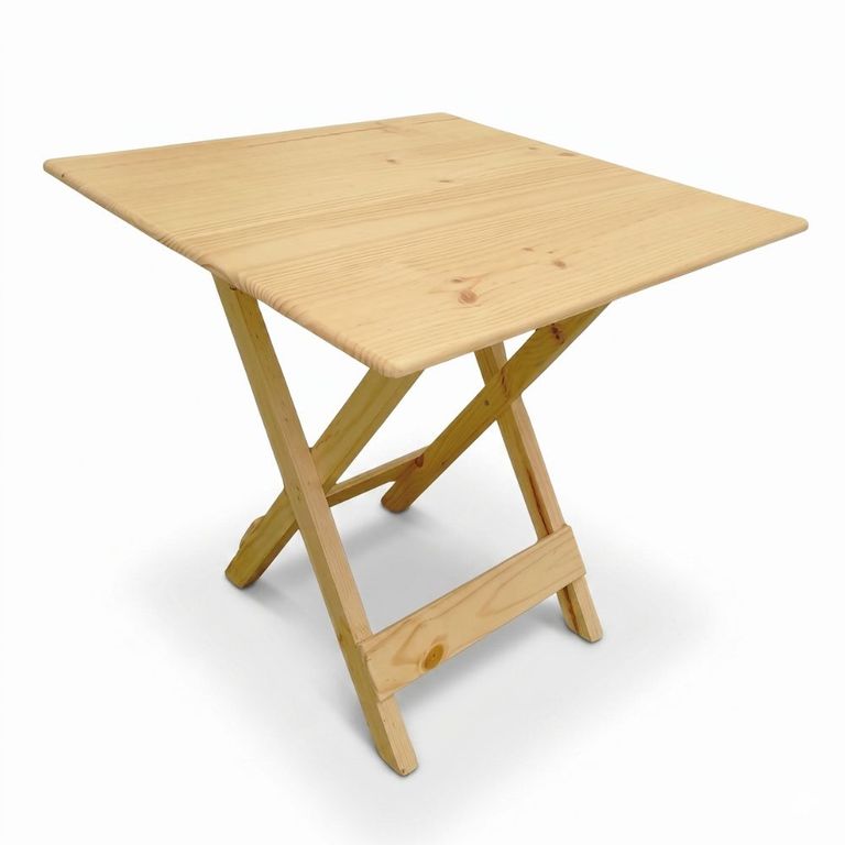 Mesa Alta Plegable Bali de Madera Pino Natural 60 x 60 cm