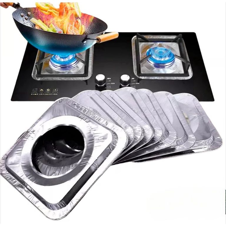 PROTECTORES DE HORNILLA PARA COCINA DE ALUMINIO X 5 UNID