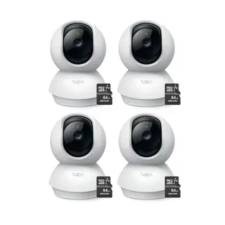 TP LINK - Kit de 4 Cámaras De Seguridad Tapo C200 Full HD + Micro SD 64 gb - Tp-link