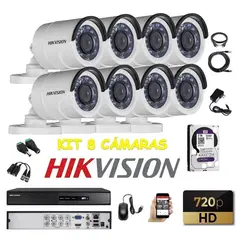 HIKVISION - Kit 8 Cámaras Seguridad Tubo Exterior HD 2tb