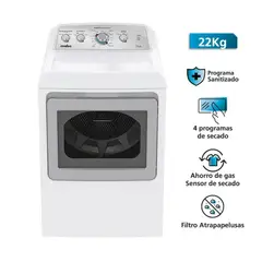 MABE - Secadora a Gas 22 kg Blanca SMG47N8MSBBB0