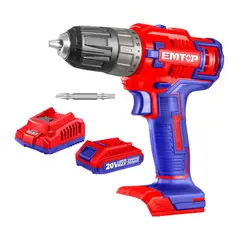 EMTOP - Taladro atornillador 20v bateria 2ah y cargador