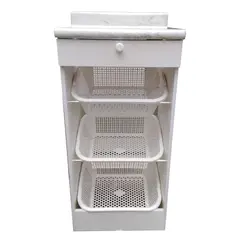 GENERICO - Mueble verdulero de cocina Microondas Melamine En Blanco Con Cajon