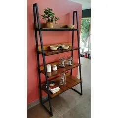 NACION MUEBLES - ESTANTE JUAN COLOR CEDRO ESTRUCTURA FIERRO NM