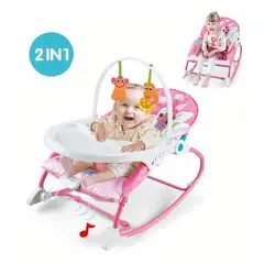 GENERICO - Mecedora - Silla de comer 2 en 1 - rosado