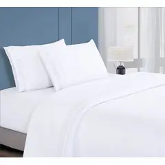 CASATEX - Juego de Sábanas Queen 100% Algodón con Bordado