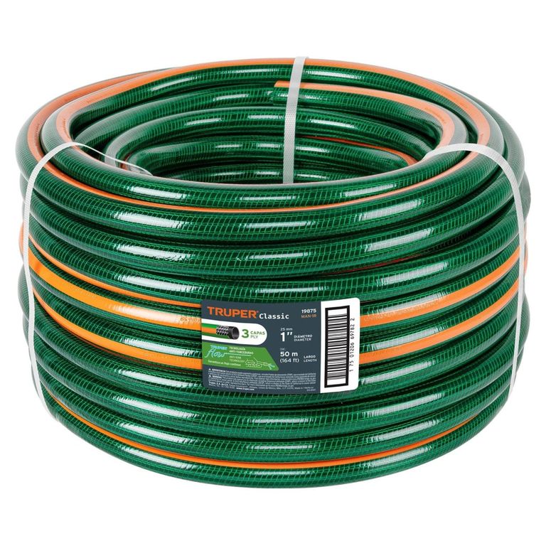 MANGUERA DE RIEGO 1" PULGADA 3 CAPAS 50 METROS TRUPER