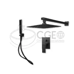 XM - MEZCLADORA DE DUCHA Y TELEFONO CUADRADO NEGRO MT304-010D101