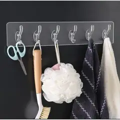 GENERICO - Perchero de 6 Ganchos Adhesivos Organizador Baño Cocina