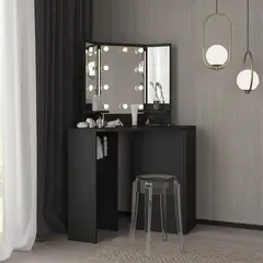 VENTITAS HOME - Tocador + Espejo Mackey Color Negro