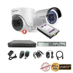 HIKVISION - Kit 2 Cámaras Seguridad FULLHD + 1TB + AUDIO