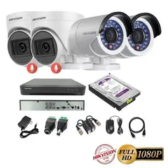 HIKVISION - Kit 4 Cámaras Seguridad FULLHD + 1TB + AUDIO