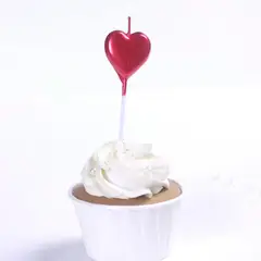 KTK - Velas Rojo de Corazón para Cumpleaños Set de 4