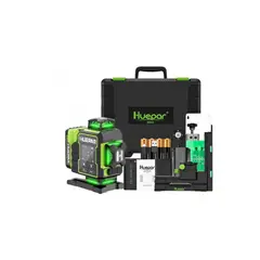 HUEPAR - Combo completo Nivel laser W04CG 16 líneas Motor de Giro