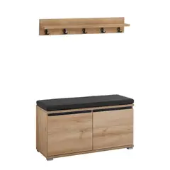 GENERICO - Zapatera Con Asiento + Perchero Noelia Armado Petrox Home