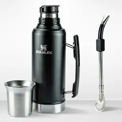 STANLEY - Termo de Bebida Mate System 1.2l + Bombilla Negro