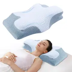 JPSYSTEMS - Almohada Ortopedica con espuma viscoelastica y funda tela lavable 3D