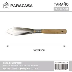 GENERICO - MINI PALA DE PUNTA ACERO INOXIDABLES PARACASAMAX