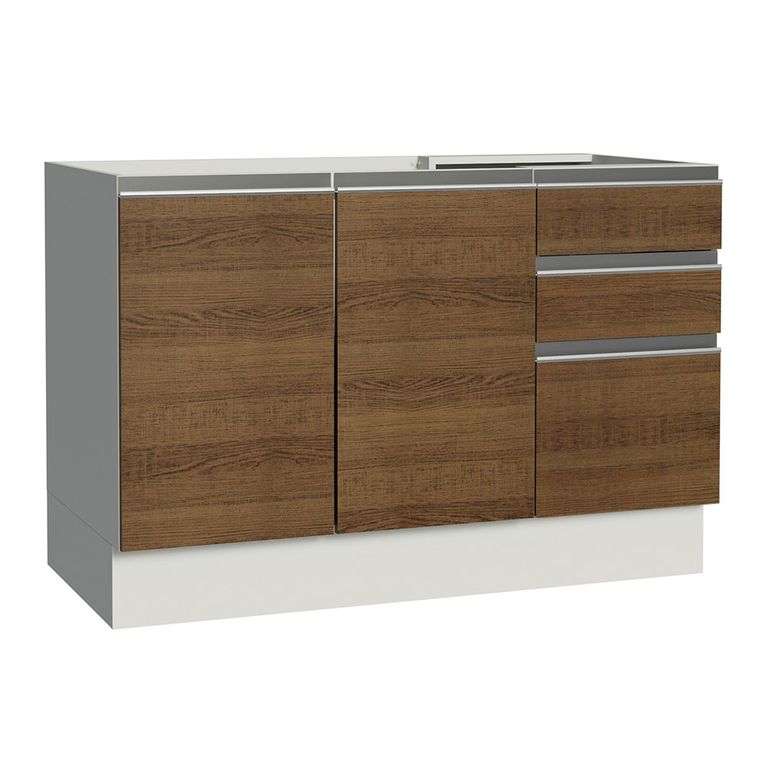 Mueble de Cocina Glamy 2 Puertas 3 Cajones 120 cm x 60 cm