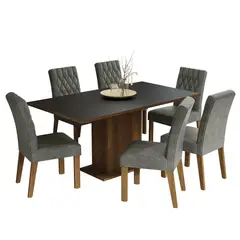 MADESA - Juego de Comedor Hanna con 6 Sillas