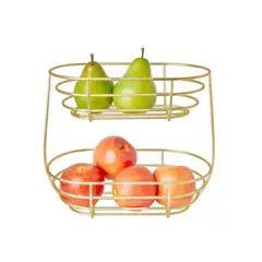 SPECTRUM - Frutero 2 niveles oval Euro dorado