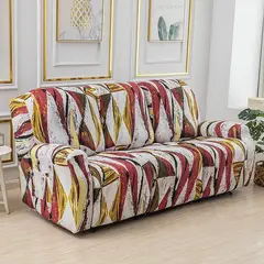 GENERICO - Funda De Muebles 3-2-1 Con 6 Cojines - Estampado Rojo Multicolor