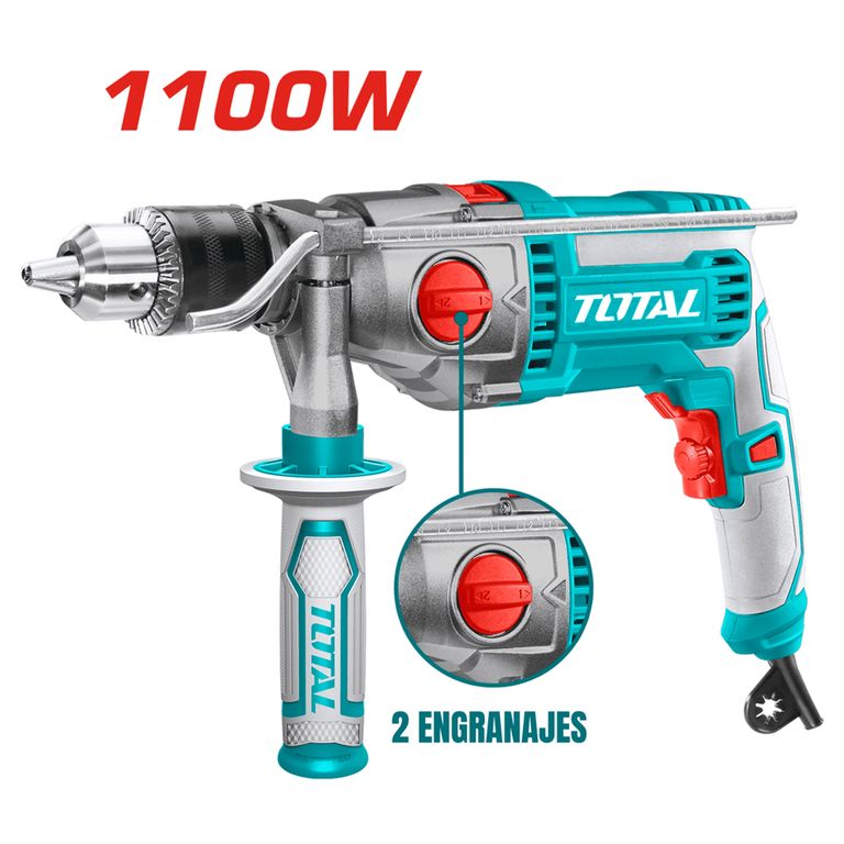 TALADRO PERCUTOR 1100W INDUSTRIAL TOTAL-TG211166