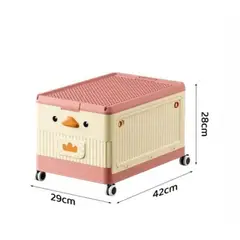 GENERICO - Caja Organizadora de Juguete con TapaRuedas ROSADO